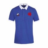 20/21 France Blue Rugby Man Soccer Polo Jersey