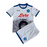 21/22 Napoli White Limited Edition Kids Soccer Kit Jersey + Short
