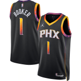 (Devin Booker #1) 22/23 Phoenix Suns Brand Black Swingman Jersey - Statement Mens