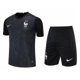 21/22 France Goalkeeper Black Soccer Kit (Jersey + Short) Mens