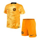 2022 Netherlands Home Soccer Jersey + Shorts Kids