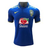 2022 Brazil Blue Soccer Polo Jersey Mens