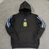 (Hoodie) 2022 Argentina Black Pullover Soccer Sweatshirt Mens