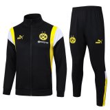 23/24 Borussia Dortmund Black Soccer Training Suit Jacket + Pants Mens