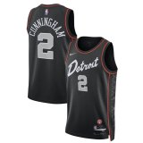 (CUNNINGHAM -2) 2024 Detroit Pistons Black Swingman Jersey - City Edition Mens