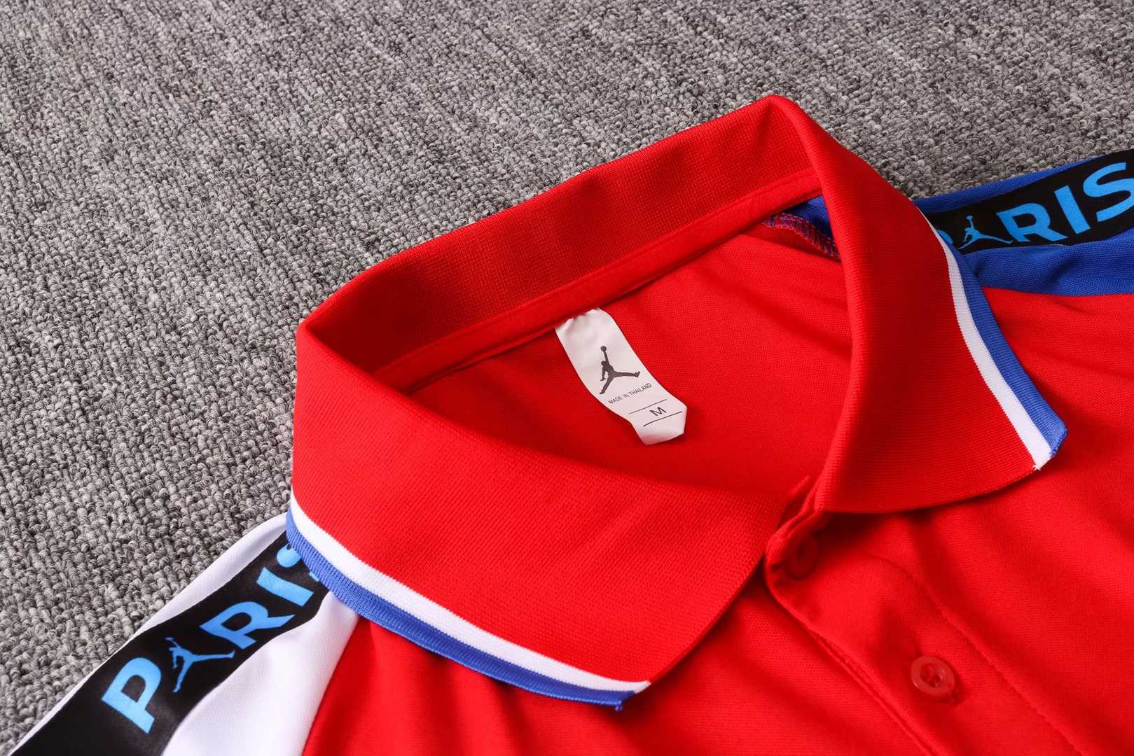 20/21 PSG x Jordan Red Man Soccer Polo Jersey, Cheap Polos Soccer ...