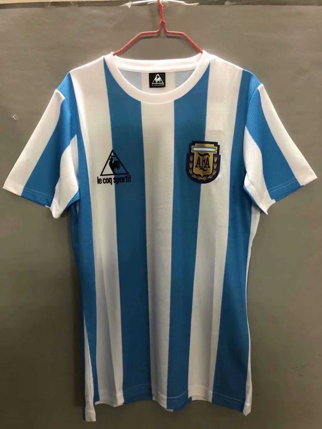 1986 Argentina Retro Home Men Soccer Jersey, Cheap Retro Jersey Soccer ...